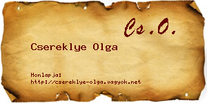 Csereklye Olga névjegykártya